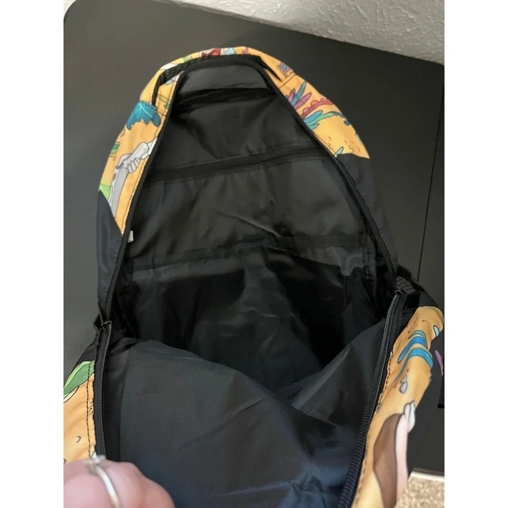 Rick and Morty 3 Piece Backpack Set Lunch Bag and Pouch Black Multicolor NWOT